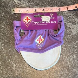 Italian Purple and White Dog Cap